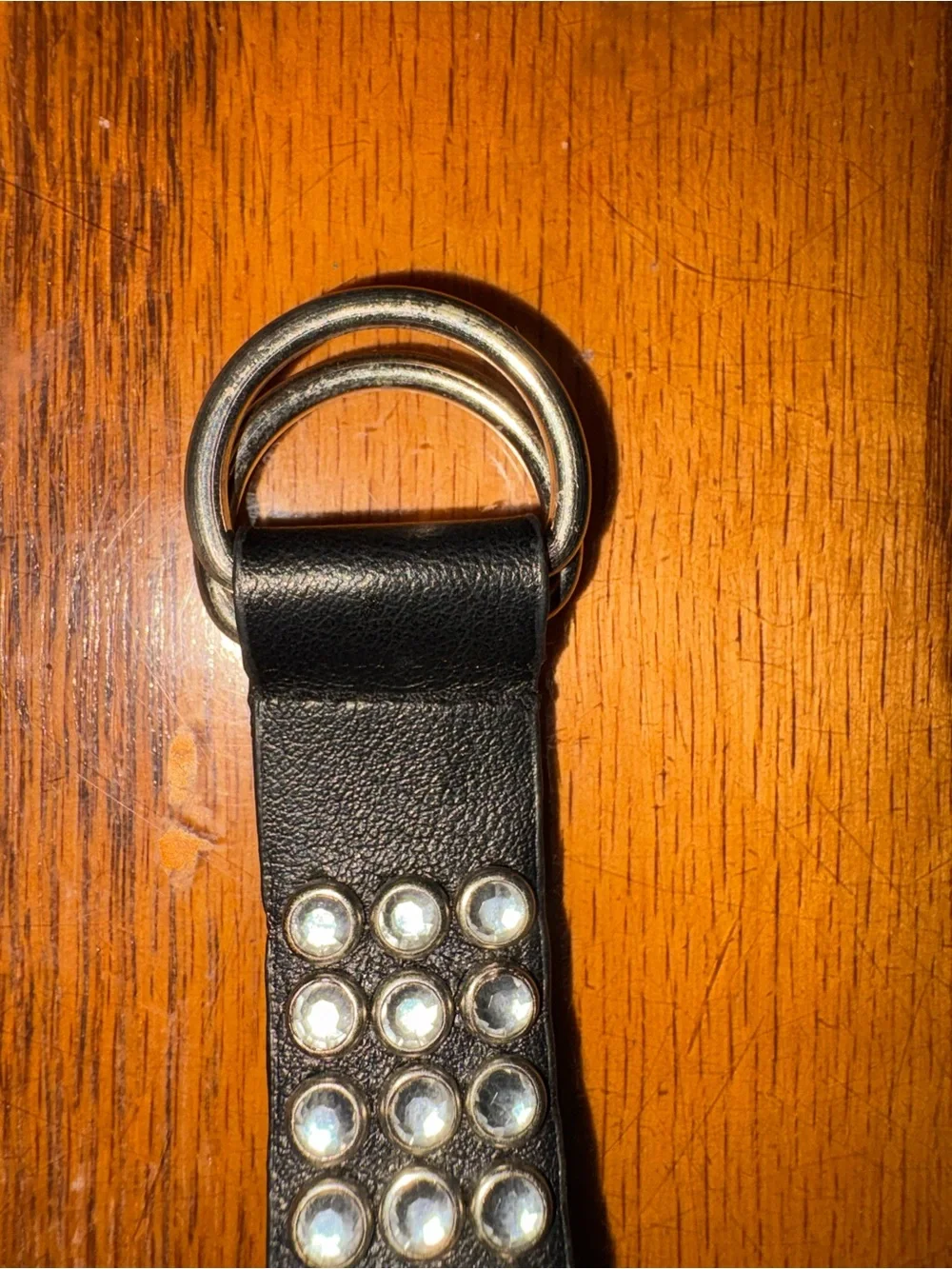 Black Studded Leather Keychain Strap